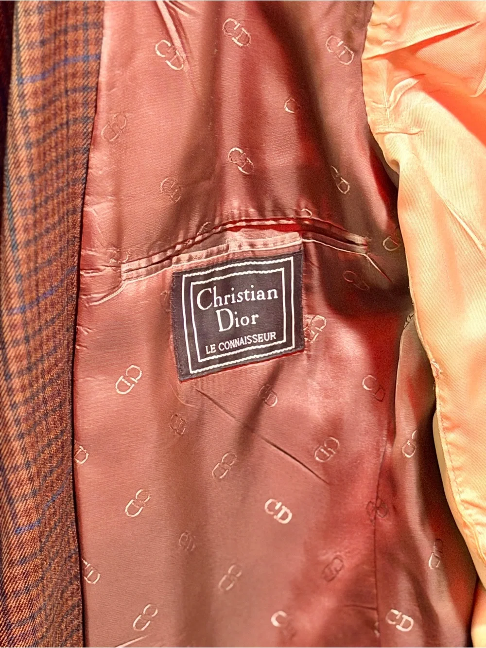 Dior Brown Glen Plaid Sportcoat with Tan Lining